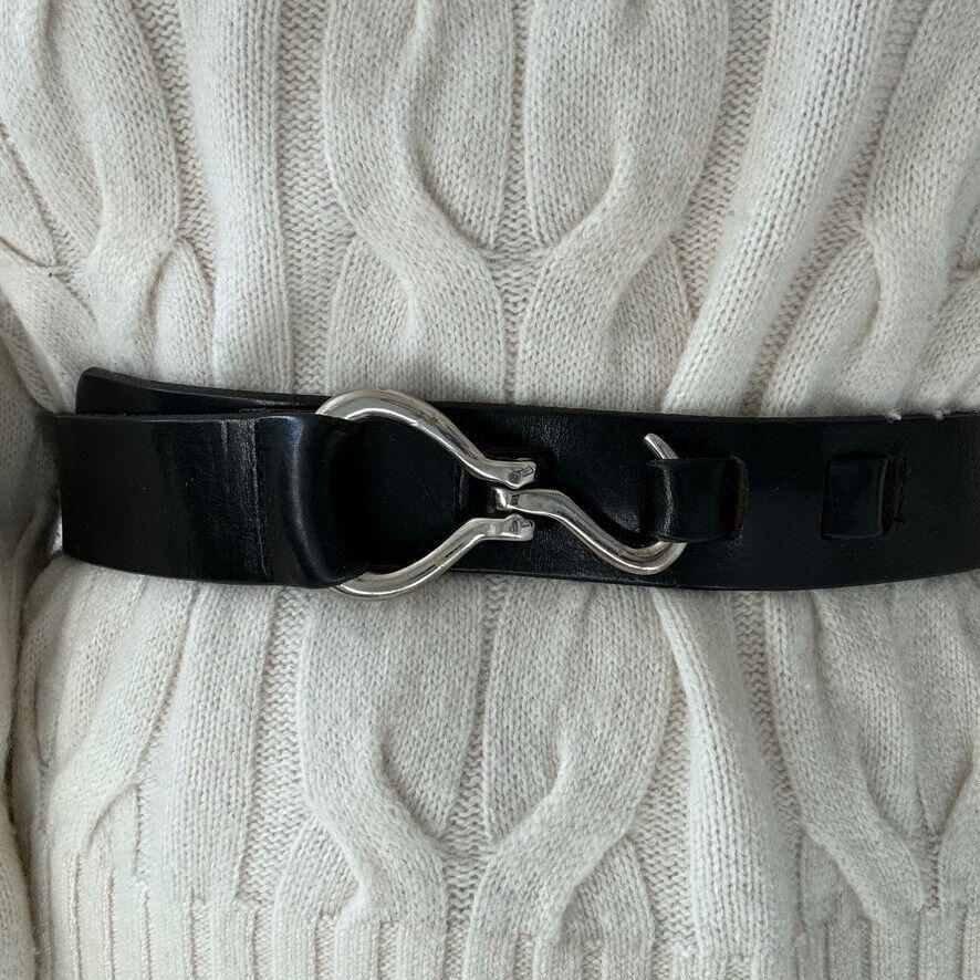 isaiah kincaid hook pick belt Women’s Size 26 Black Made In USA Isaiah Kincaid HEAVY BRASS Heart Belt Thick Leather Small-32  main image 3