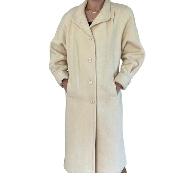 Vintage 1980s Billycoat White Cream Wool Retro Lo… - image 1