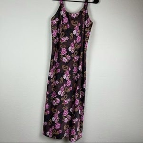 Vintage silk slip floral dress - image 8