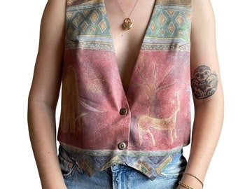 Vintage 90s Womens Handmade Maruca Design Boulder Colorado Safari Vest Sz M