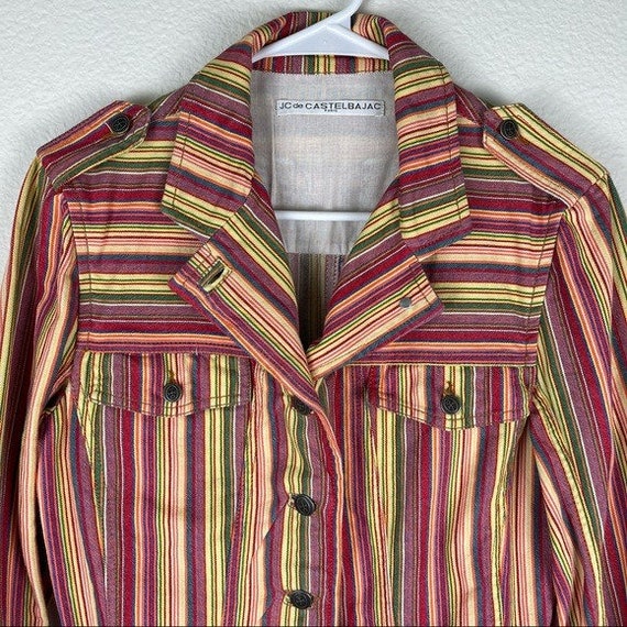 JC de Castelbajac rainbow striped denim jacket - image 6