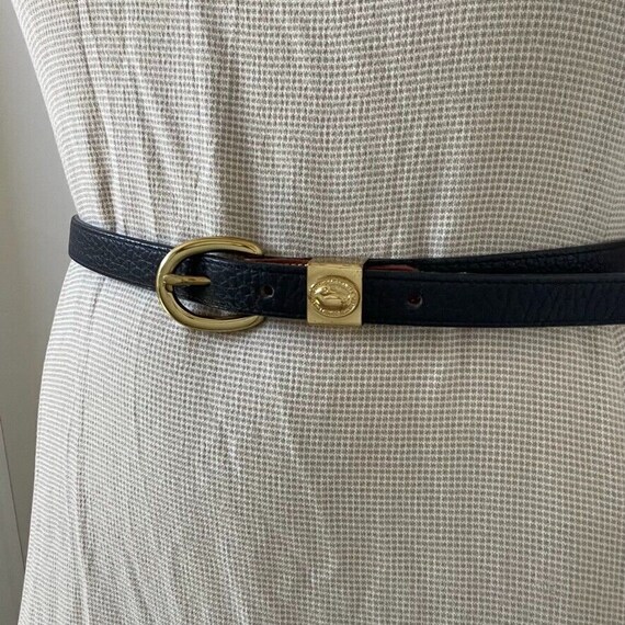 Vintage Dooney & Bourke Navy Blue Leather Solid B… - image 3