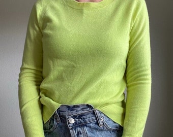 J. Crew Lime Green Neon 100% Cashmere Crewneck Pullover Soft - Etsy Denmark