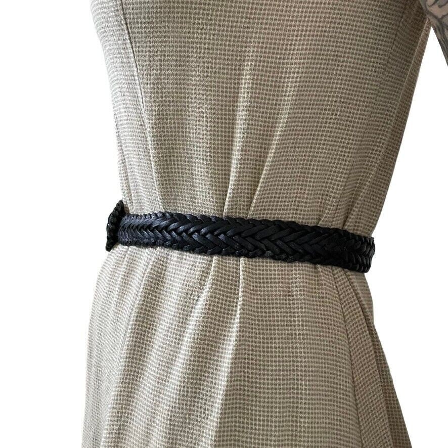 Vintage 1990s Womens 100% Leather Navy Blue Braided Rope  display picture 3