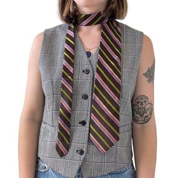 Ted Baker London Brown Striped Preppy Unisex Tie