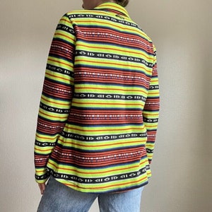 Lauren Ralph Lauren Neon Tribal Aztec Southwestern Fleece Quarter Zip Sz XL image 6