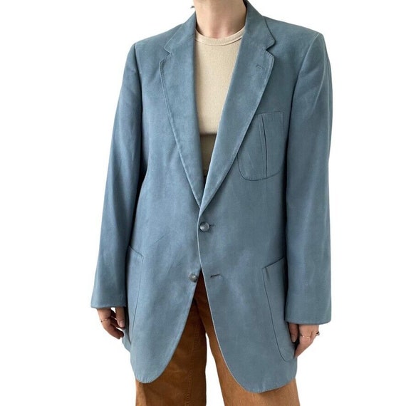 Vintage Mens Lanvin Oversized Single Breasted Blu… - image 3