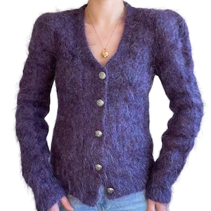 トップス  Cobian mohair cardigan purple NWT H&M Wool-Blend Mohair V-Neck Short Cardigan Purple Size