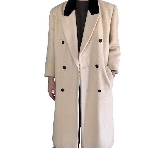 Vintage 1980s Christian Dior White Wool Double Breasted Retro