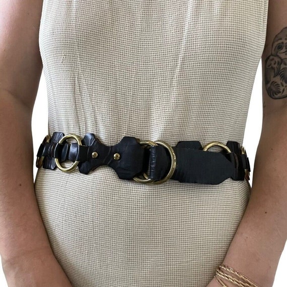 Vintage 1970\'s Leather Hippie Belt Vintage 1970s Tooled Leather Handmade Hippie Belt - Etsy main image 3
