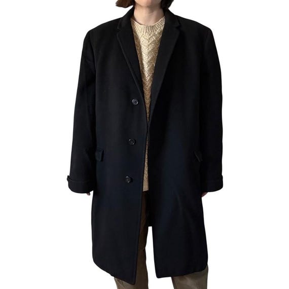 Vintage 1960s Pakasha 100% Pure Oriental Cashmere Black Trench