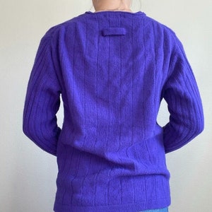 Vintage 90s The Limited Lambswool Angora Blend Purple Cable Sweater Sz M image 7