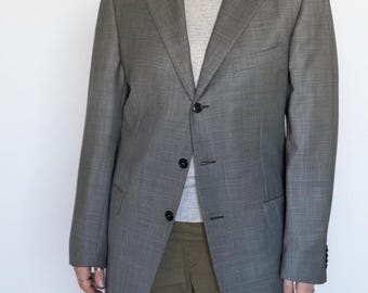 Ermenegildo Zegna Troffo 100% Wool Slate Gray Blazer Jacket Sport Coat 50R