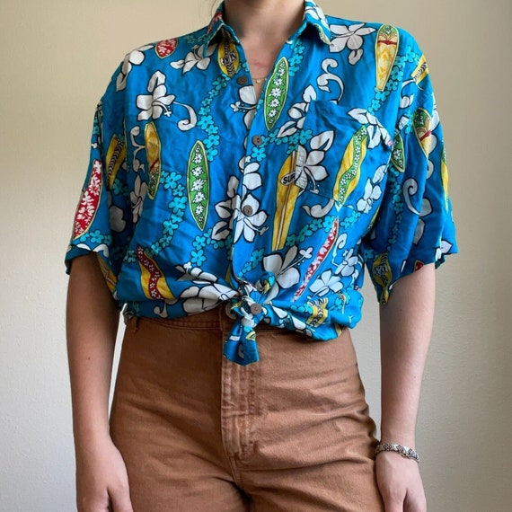 KY's Original Camicia Hawaiana Uomo Maniche Corte - Stampa Tavole Da Surf Con Tasca - Taglie S-6XL Nero