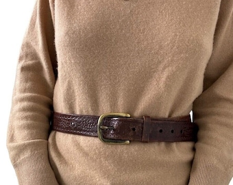 Vintage Isaiah Kincaid Brown Leather Horsebit Waist Belt - Vintage Isaiah Kincaid Womens Black 100% Leather Horsebit  main image 2