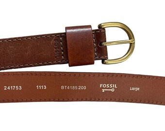 Fossil Womens Brown Solid Leather Western Minimalistic Brass  display picture 1