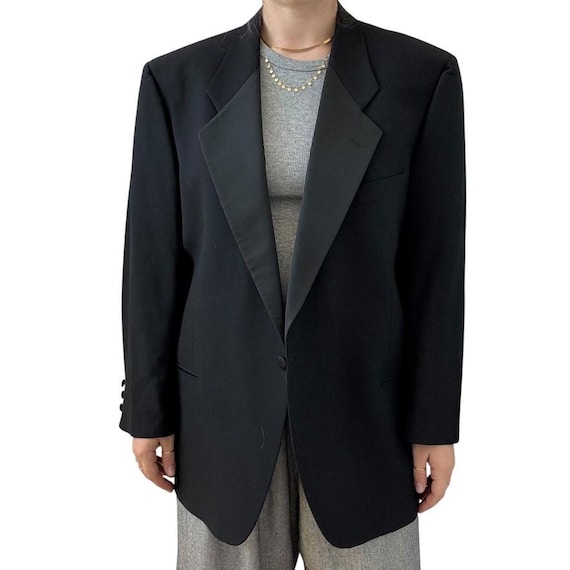 Vintage Mani by Giorgio Armani Black Tuxedo Wool Oversized Sport