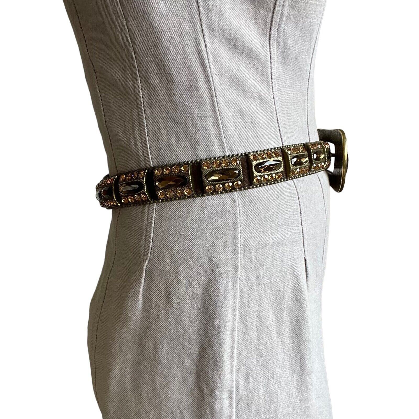 Womens Western Brown Gemstone Cowhide Sparkly Rodeo Cowgirl 