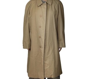 Vintage Aquascutum London Mens Aqua 5 Tan Beige Trench Rain Coat