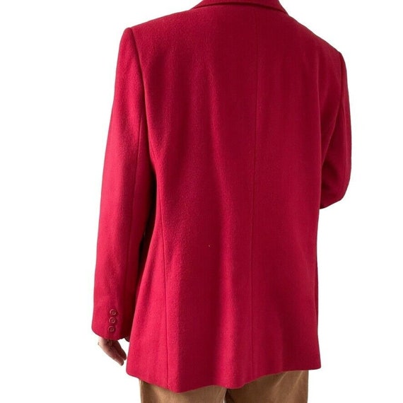 Vintage 90s Womens Cherry Red Wool Cashmere Singl… - image 3