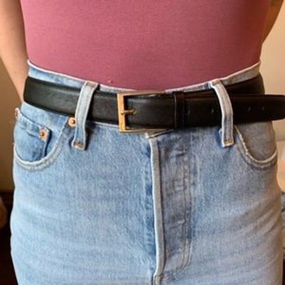 Saint Laurent Black Leather Belt