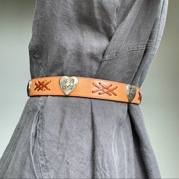 Vintage Brown Leather Cowgirl Western Hippie Belt - Etsy