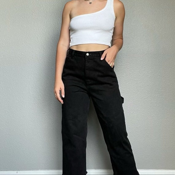 Vintage Black Cropped High Rise Jeans