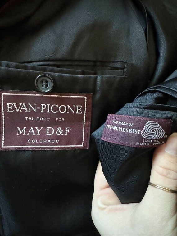 Vintage Evan Picone 100% Wool Soft Black Dark Aca… - image 5