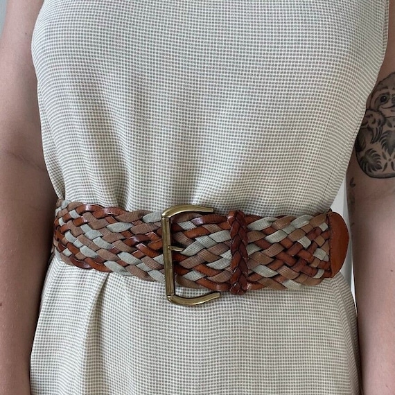 Vintage 1990s Furla Womens Leather Braided Hippy Boho Belt  display picture 1