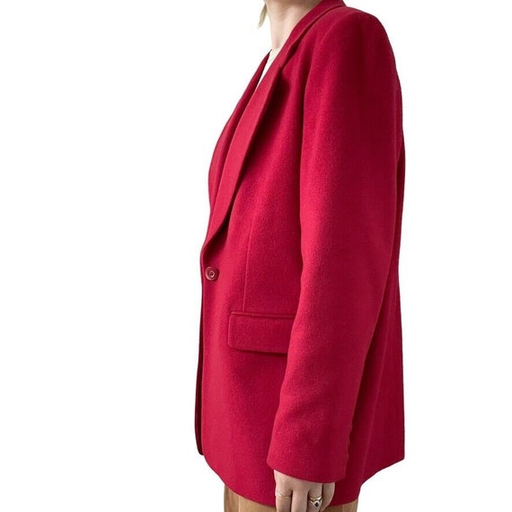 Vintage 90s Womens Cherry Red Wool Cashmere Singl… - image 6