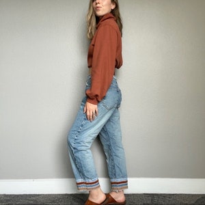 Vintage 90s Calvin Klein High Rise Straight Leg Blue Mom Baggy Embroidered Jeans image 7