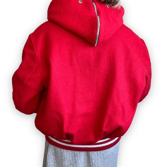 Vintage 1990s DeLong Womens Red Wool Letterman Sc… - image 5