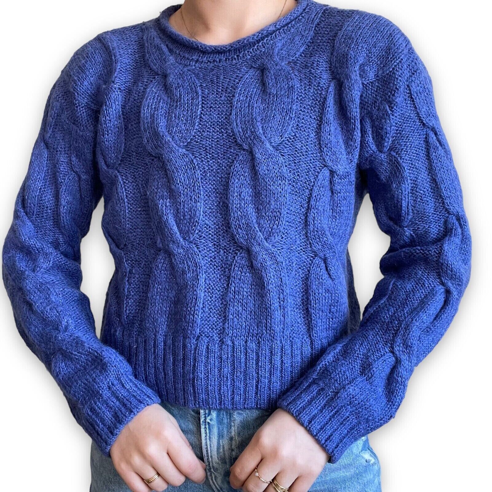 Hard To Find 90S Mohair Knit Vintage Green Made In England