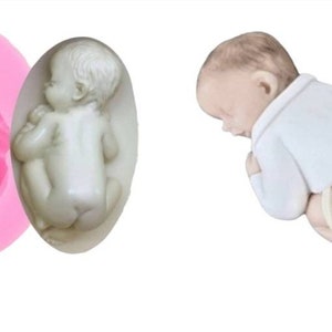 B#8 Sugarcraft baby silicon mold   shower favors, sleeping baby mold, polymer clay, fondant, gumpaste, soap, candle,plaster SIZE 2.2 INCHES