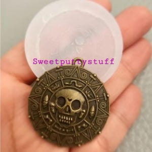 Flexible pirate doublon silicon  Mold, sugarcraft jewelry, cupcake, chocolate, gumpaste,polymer clay