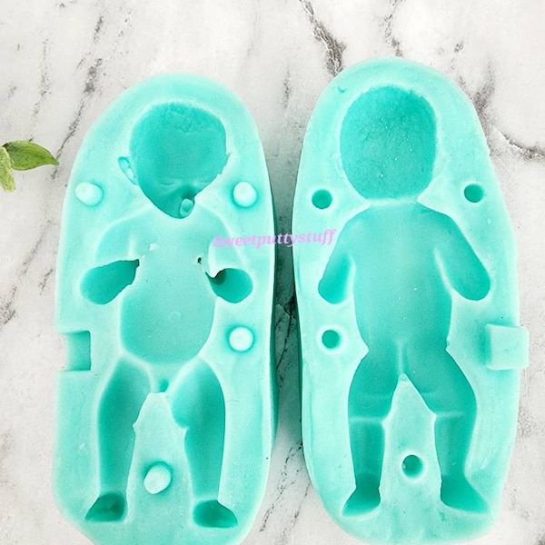 Moule en silicone pour bébé 3D, argile polymère, sugarcraft, pâte à gomme, savon, bougie, chocolat, plâtre en résine, faveurs de baby shower,