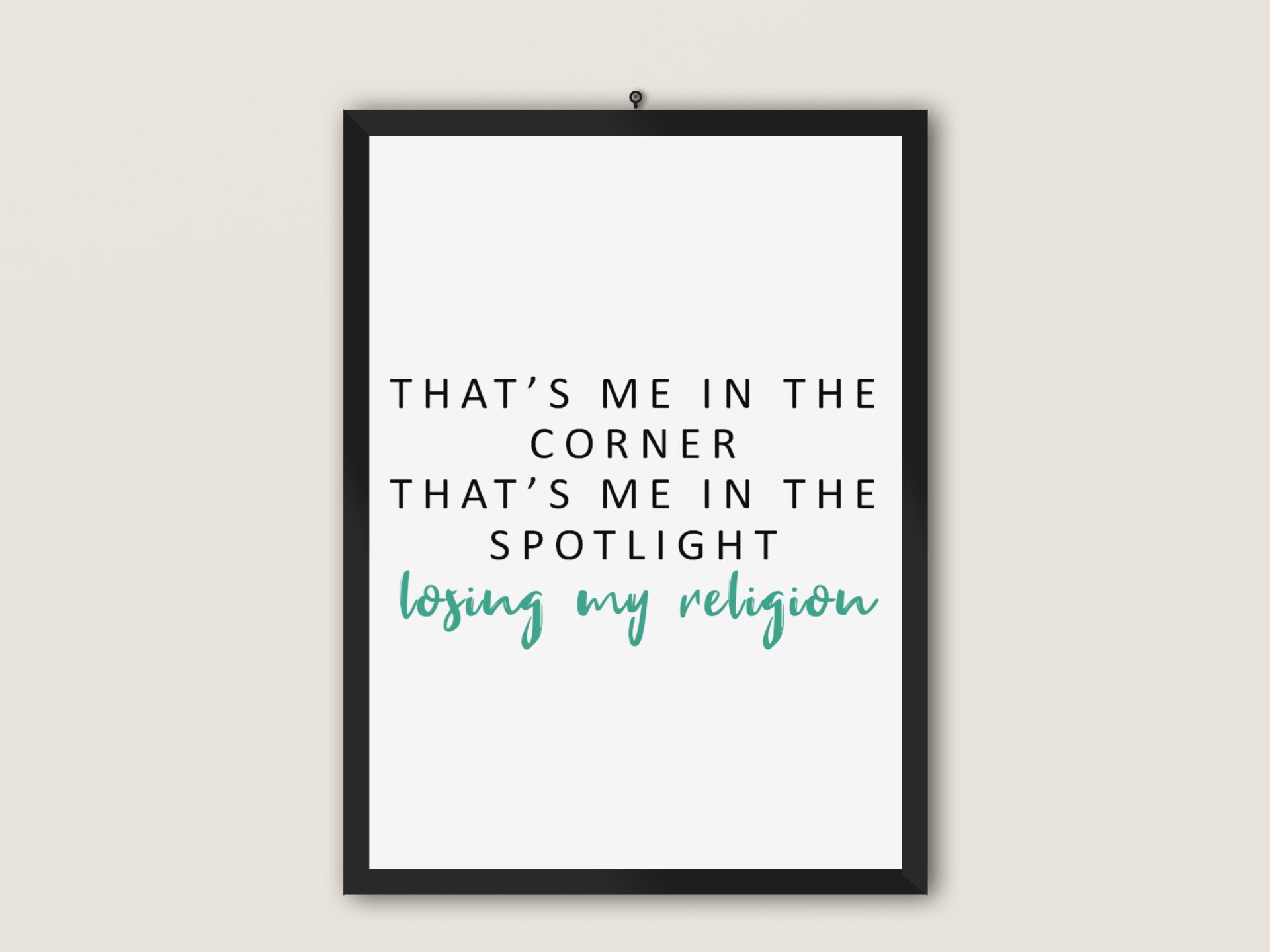 REM Losing My Religion Lyrics Poster Wall Art Print Unique | Etsy