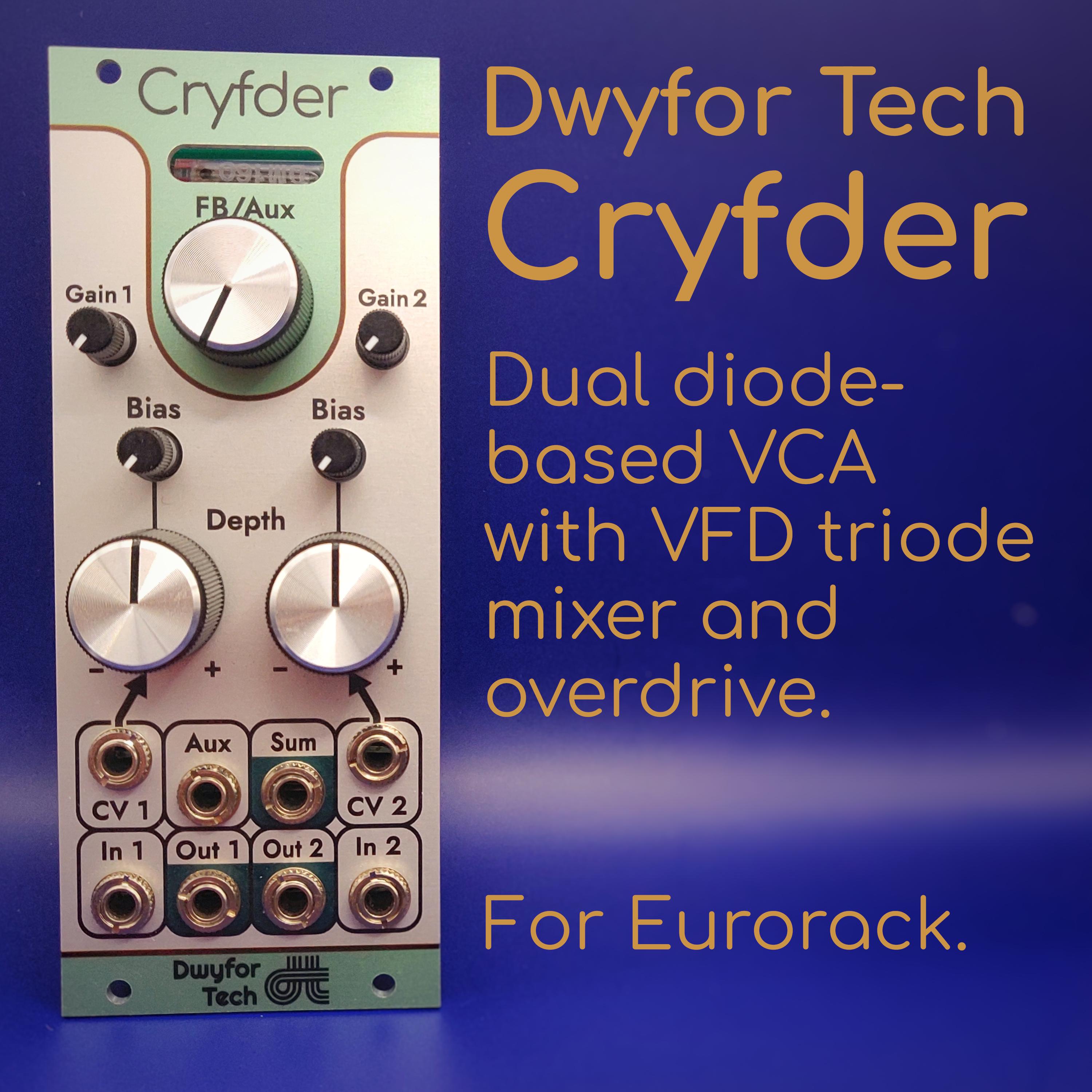 Dwyfor Tech Cryfder - Eurorack DIY Dual VCA, VFD Vacuum Tube Mixer ...