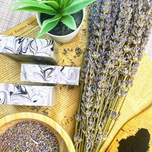 Lavender Soap/ Activated Charcoal/ Natural Oils/ Cold Process Handmade Soap/ ROYAL FOAMY SEAS