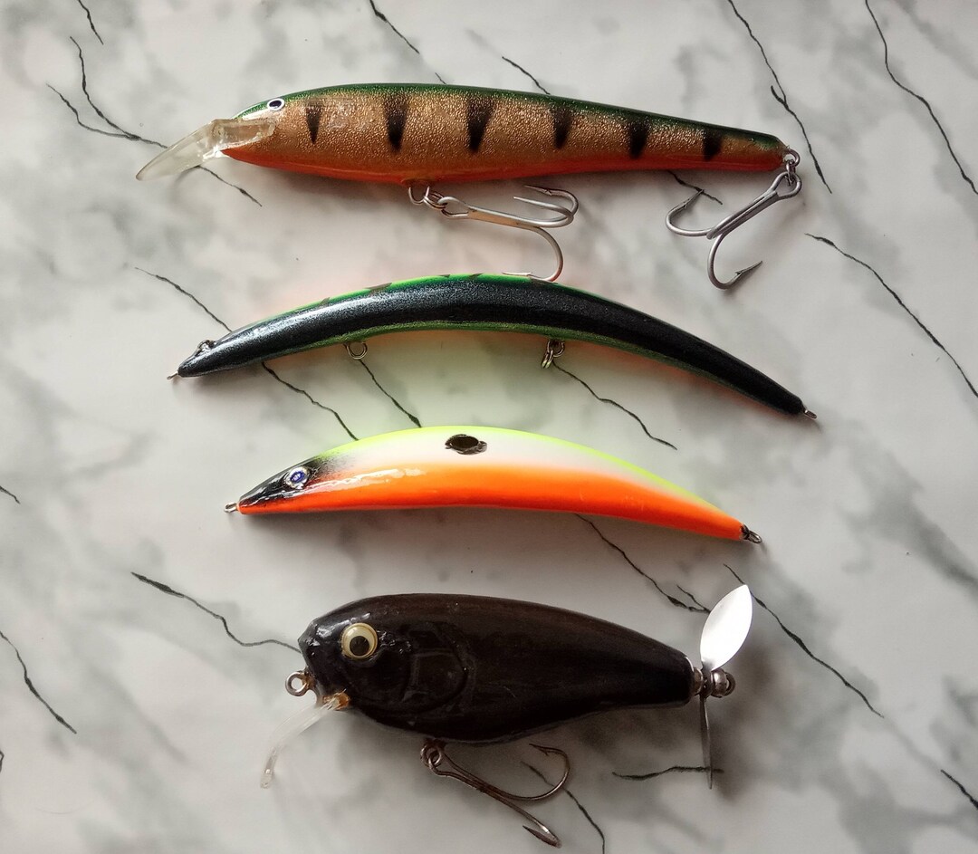 4 Wood Handmade Jerkbaits Set 95160mm 2233 G Etsy