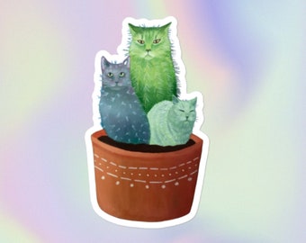 Cactus cat sticker