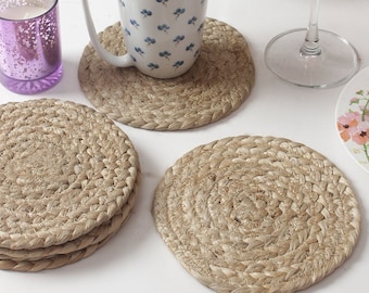 Jute Coaster Set-Beach Rope Coasters Set- Coaster for Table Decor