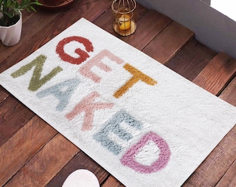 Get Naked Bathmat Tufted Cotton Bathroom Rug Bathroom Decor Rugs for gift