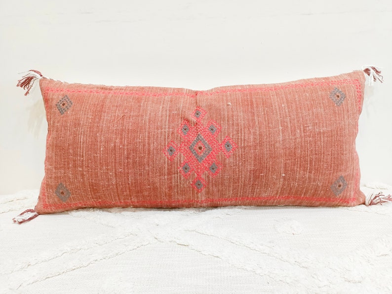 Embroidered Linen Pillow Cover Handcrafted Natural Pillowcase Eco-Friendly and Stylish Home Essential Gift For her image 4