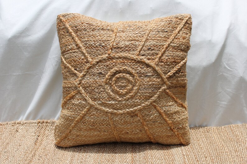 Natural Handmade Braided Jute Cushion Cover bedding Cushion Etsy