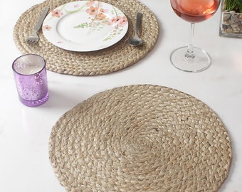 Jute Table Placemat  Dining Mat  Coastal Table Mat  Rope Placemats Beach Decor Tableware Gift for her