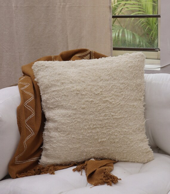 Fodera per cuscino quadrato in cotone intrecciato avorio 50X50 cuscino per  arredamento regalo cuscino per divano per lei -  Italia