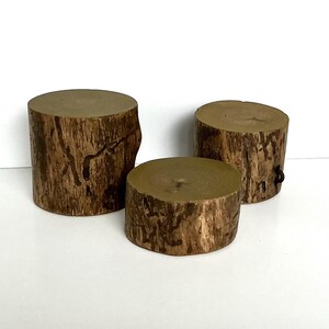 Rustic Wood Pillar Candle Holders, Farmhouse Decor Pillar Candle Stands, Set of 3 image 8