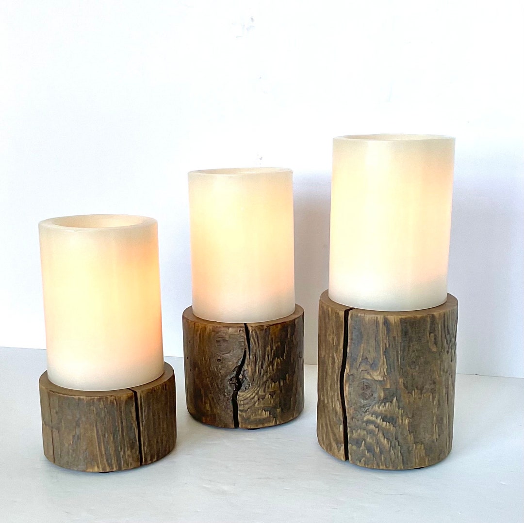 Pillar Candle Stands, Pillar Candle Risers, Wood Candle Holders