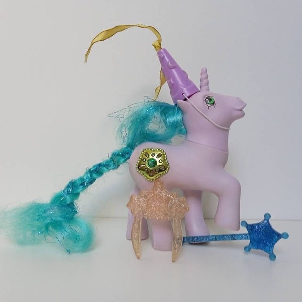 Mein kleines Pony Vintage G1 Prinzessin Ponys „Princess Sparkle / Amethyst“ mit französischen Accessoires, Sammlerspielzeug, Retro-Baby